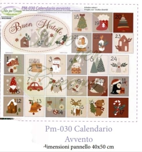 Pannello Calendario Avvento PM030 - Idee per Creare