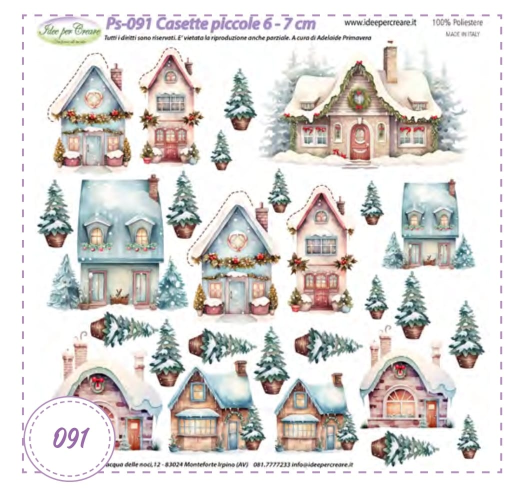 Pannello Casette Piccole 6-7cm 25x25 - PS091 - Idee per Creare