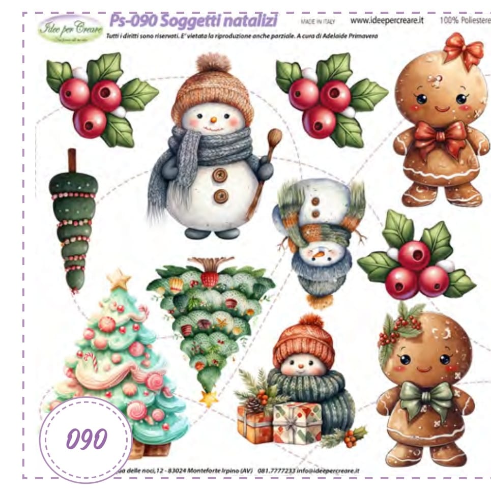 Pannello Soggetti natalizi 25x25 - PS090 - Idee per Creare