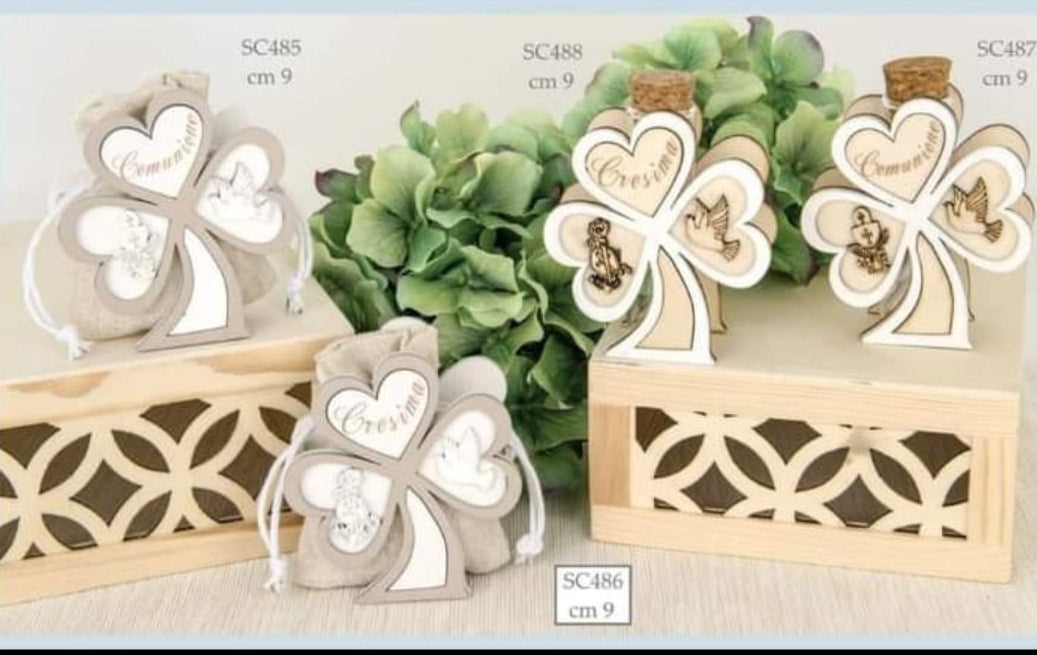 Sacchettini Bomboniere Collezione Wood 3 Cuori - ETM