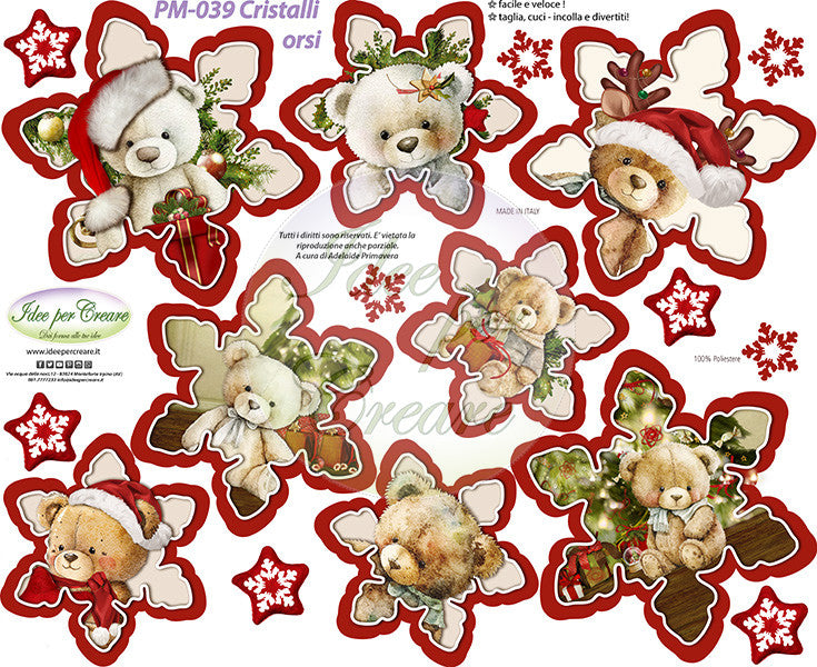 Pannello Orsetti cristalli PM039 - Idee per Creare