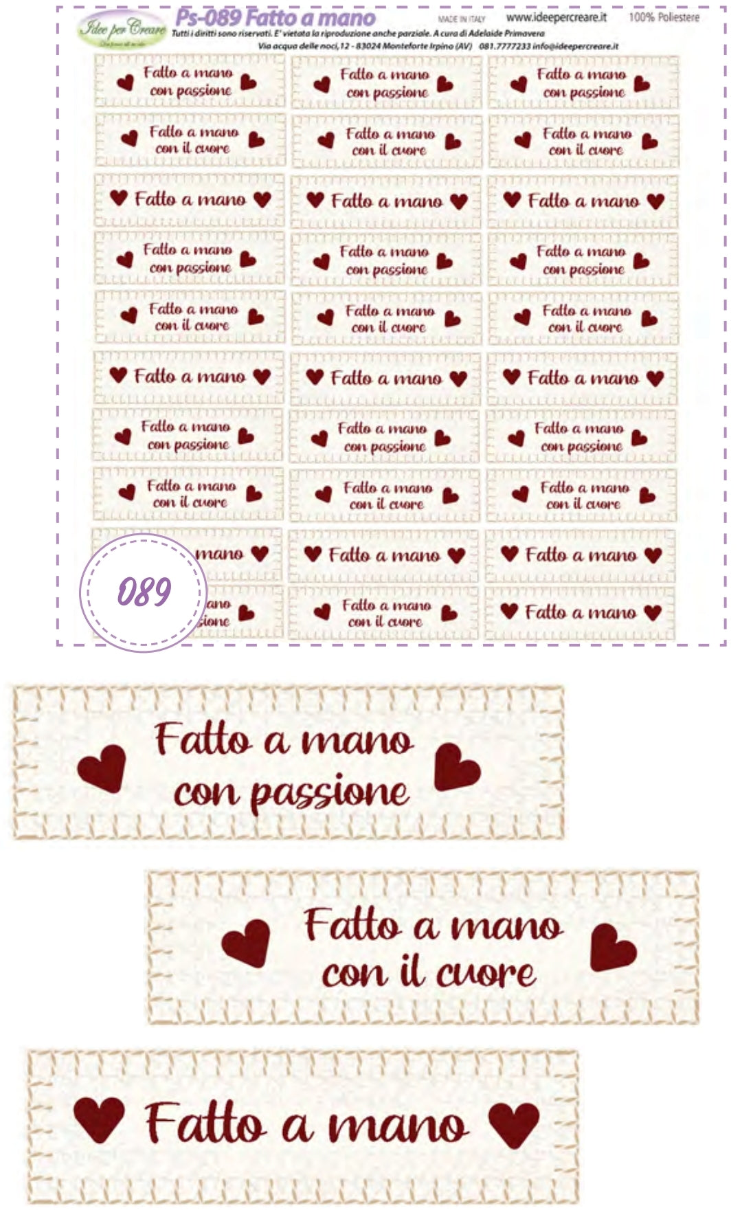 Pannello Fatto a Mano 25x25 - PS089 - Idee per Creare