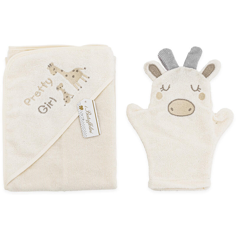 Batuffolini
ACCAPPATOIO NEONATO TRIANGOLO RICAMATO+GUANTO SPUGNA