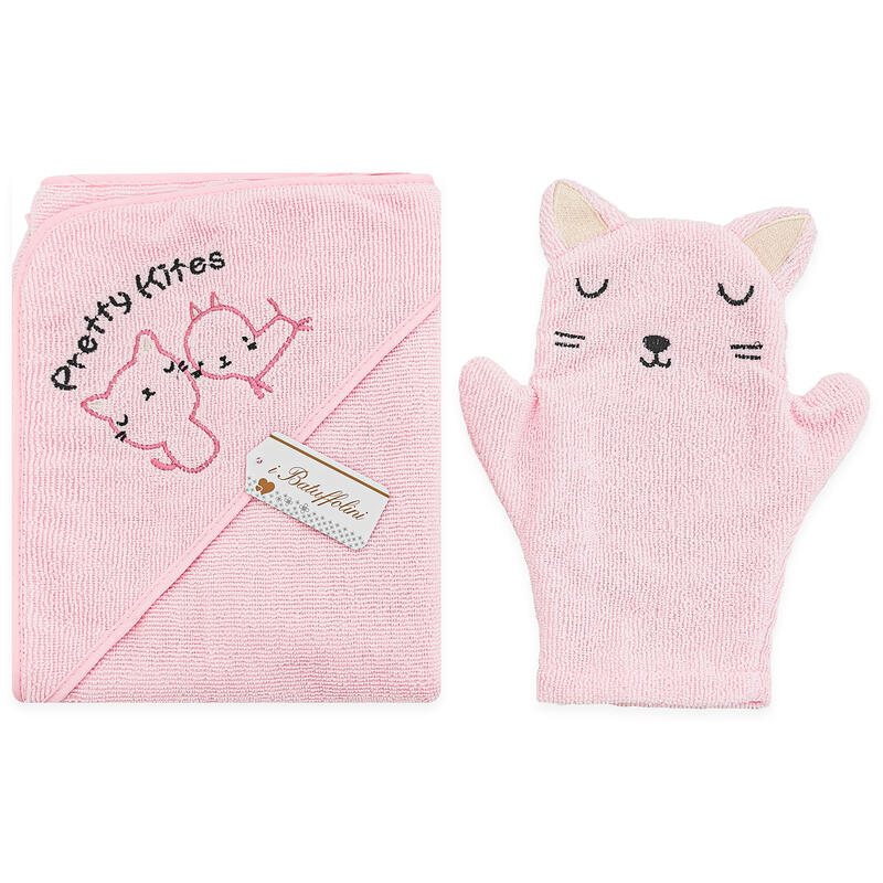 ACCAPPATOIO NEONATO TRIANGOLO RICAMATO+GUANTO SPUGNA -I Batuffolini