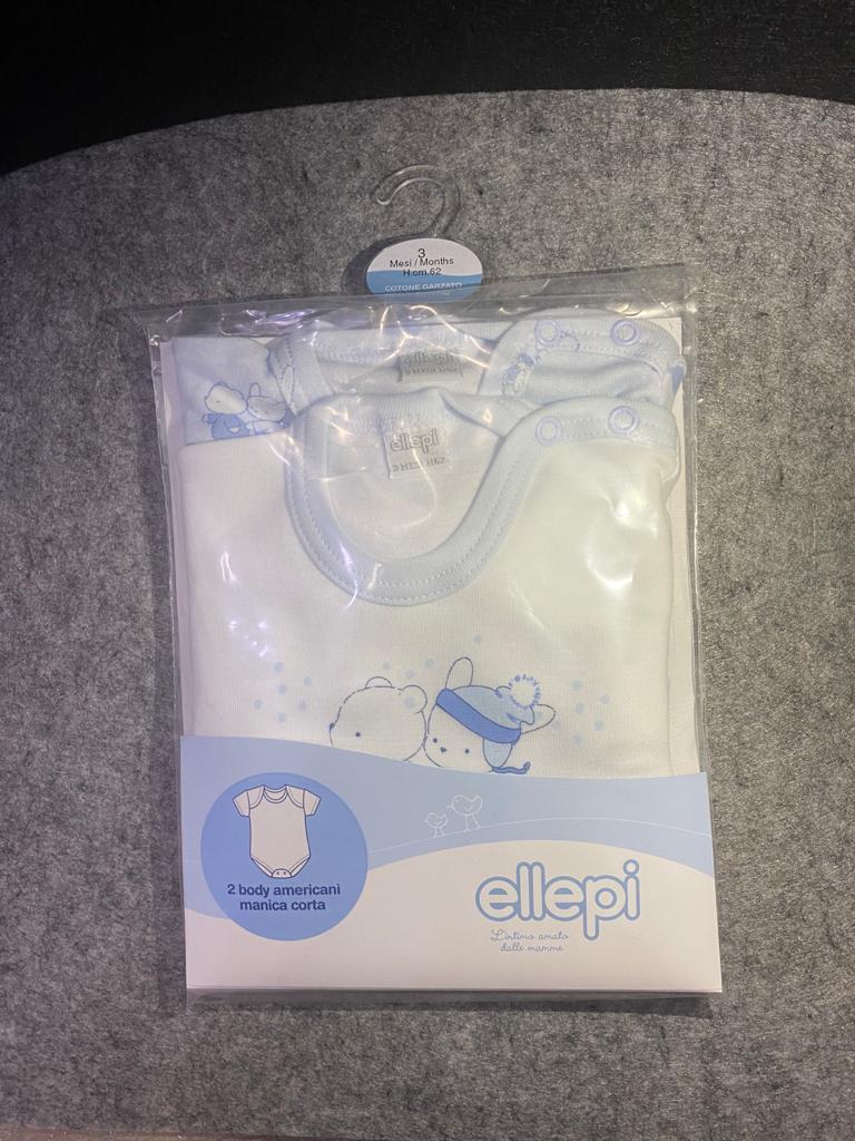 Body neonato bimbo bimba manica corta 3 mesi 62cm - Ellepi - Desideri e Follie