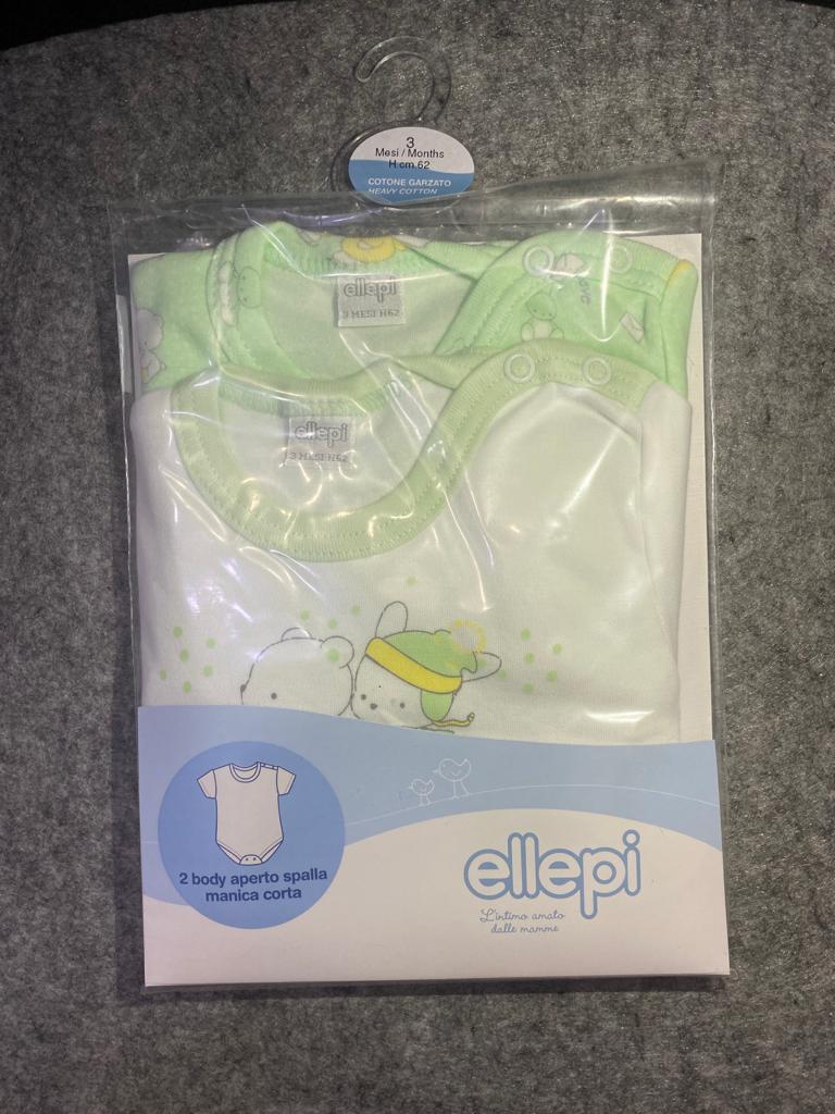 Body neonato bimbo bimba manica corta 3 mesi 62cm - Ellepi - Desideri e Follie