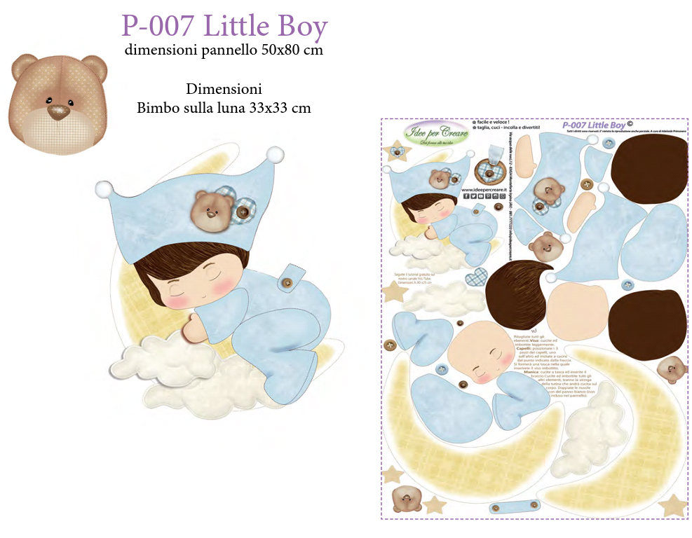 Pannello feltro Little Boy P007 e Little Girl P006 - Idee per Creare - Desideri e Follie