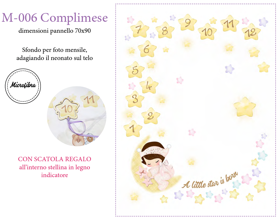 Pannello microfibra Complimese Bimbo M007 o Bimba M006 - Idee per Creare - Desideri e Follie