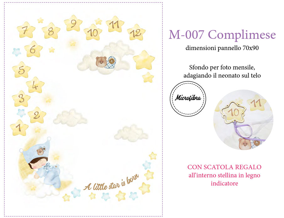 Pannello microfibra Complimese Bimbo M007 o Bimba M006 - Idee per Creare - Desideri e Follie