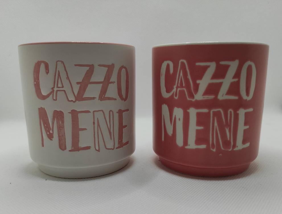 Tazza senza manico con scritta simpatica