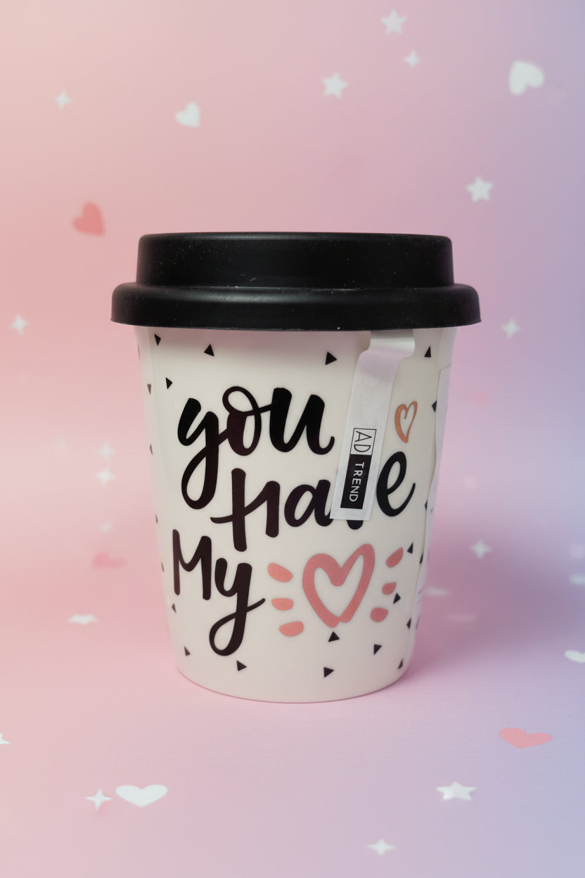 Tazza Bicchiere Mug beige tappo in silicone - AD Trend - Desideri e Follie