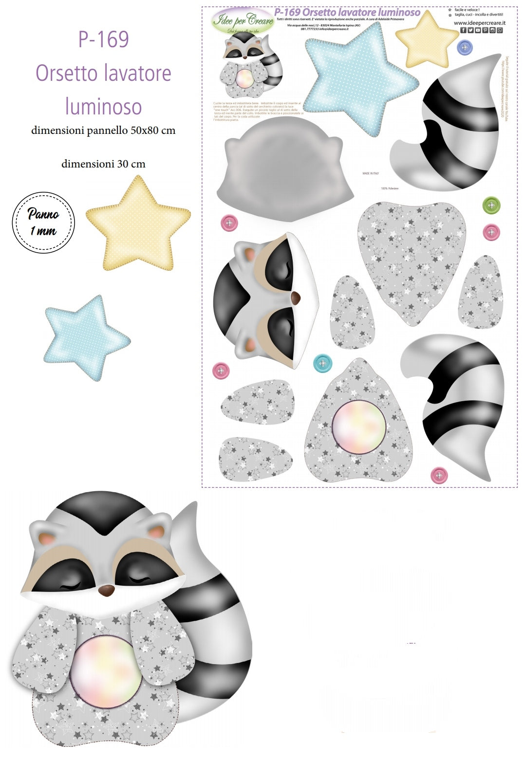 Pannello Orsetto Lavatore Luminoso - P169 - Idee per creare