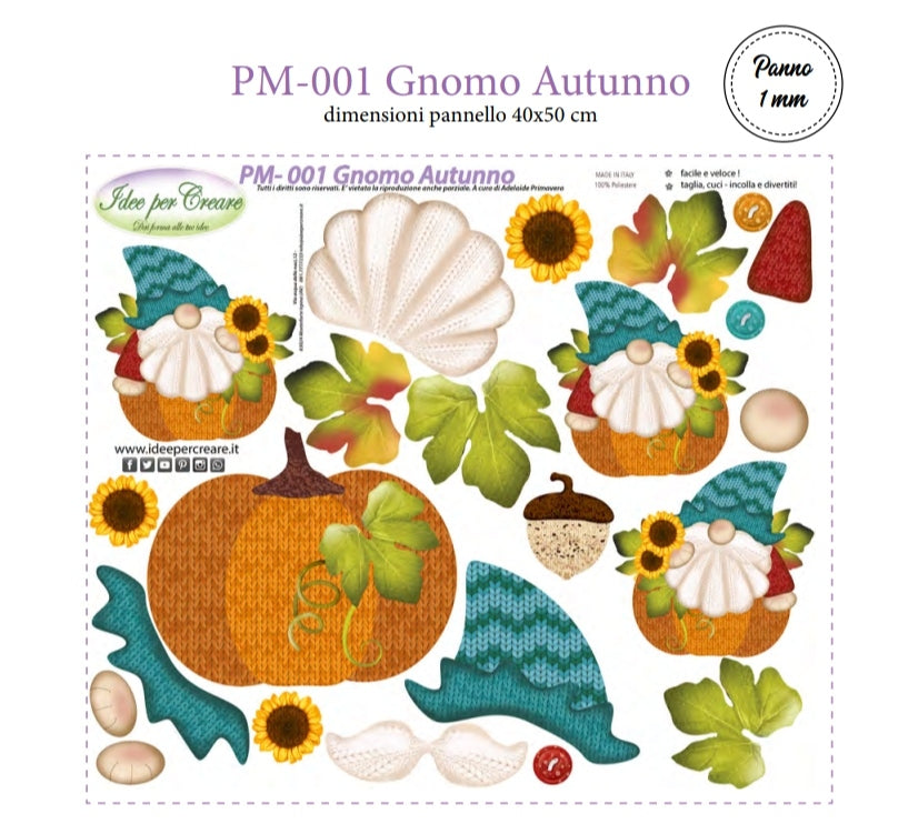 Pannello Gnomo Autunno PM001 - Idee per Creare