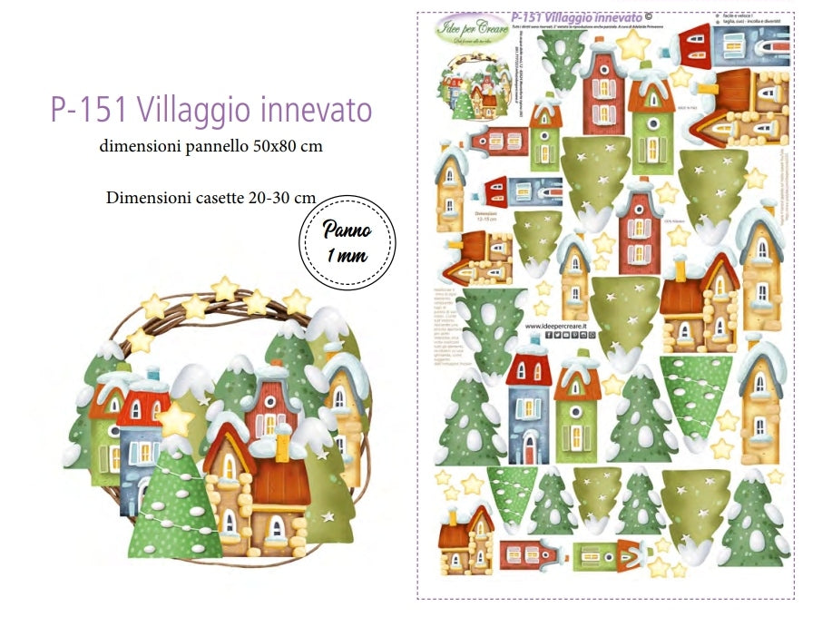 Pannello villaggio innevato P-151 - Idee per Creare