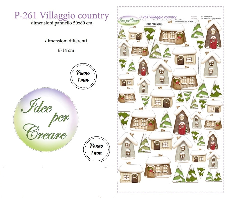 Pannello Villaggio Country 50x80 - P261 - Idee Per Creare