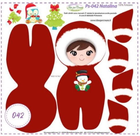 Pannello Natalina 25x25 - PS042 - Idee per Creare