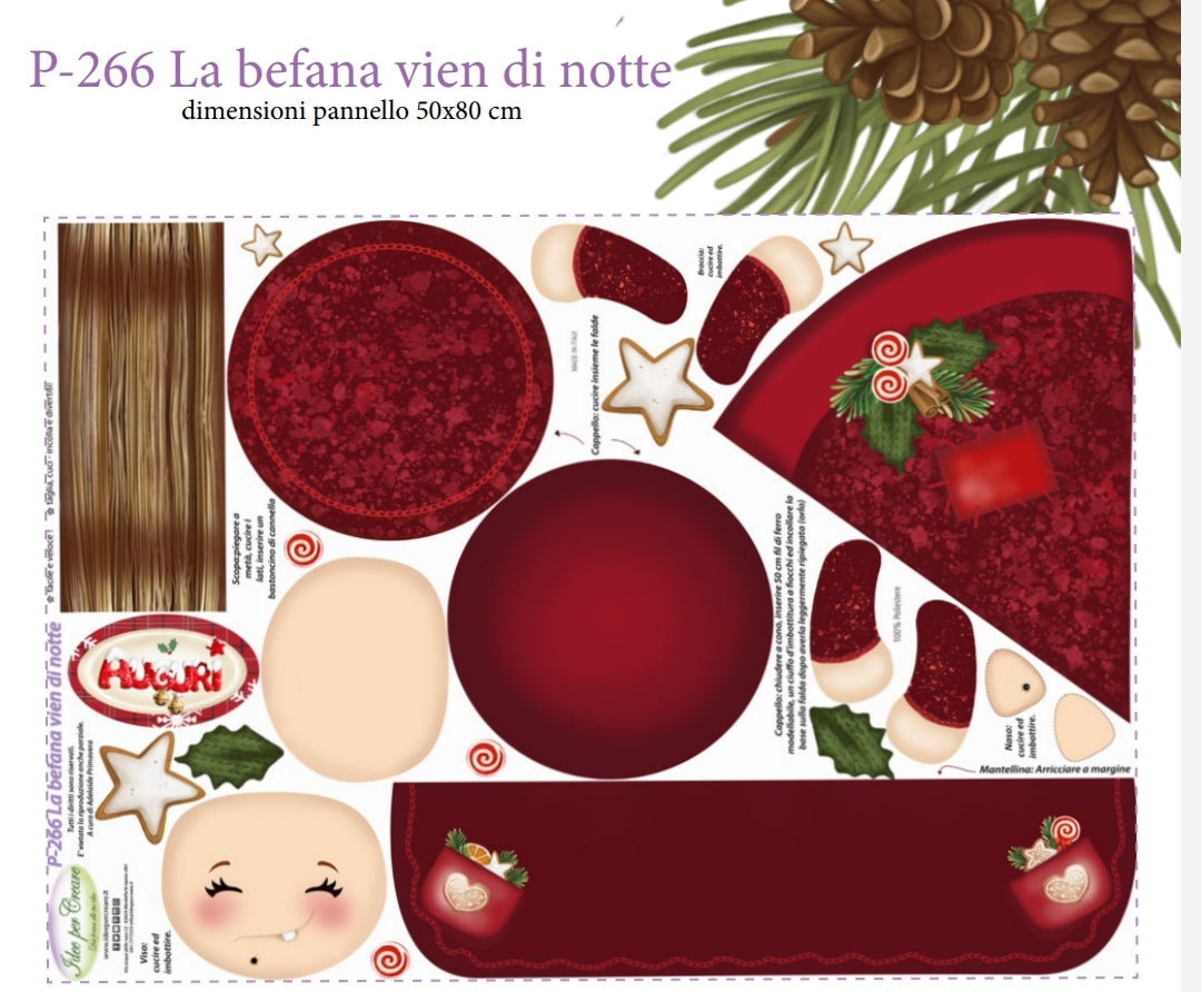 Pannello La Befana vien di Notte P-266 - Idee per Creare