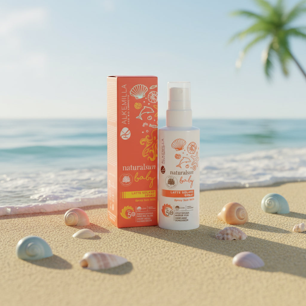LATTE SOLARE SPRAY ALTA PROTEZIONE BABY SPF 50 + - ALKEMILLA - Desideri e Follie
