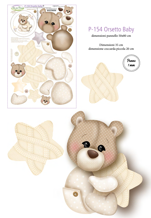 Pannello Feltro Orsetto Baby P154 - Idee per Creare - Desideri e Follie