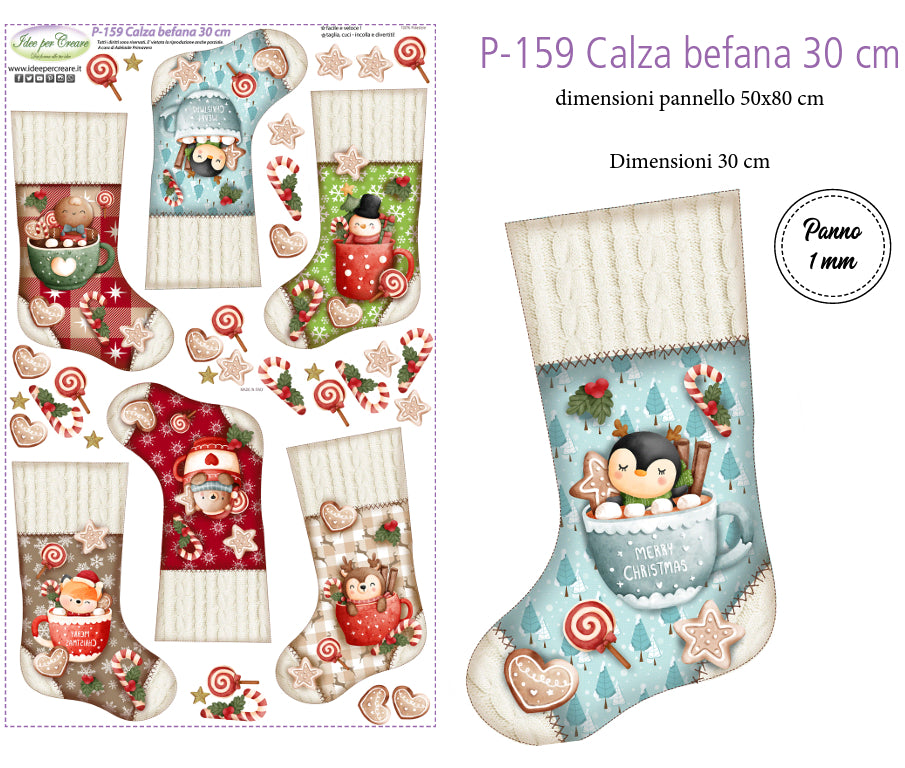 Pannello Calza Befana 30cm - P159 - Idee Per Creare