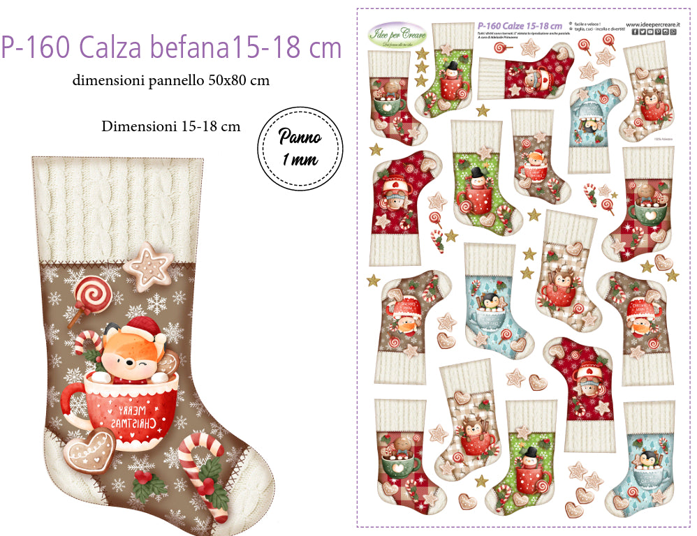 Pannello Calza Befana 15-18cm - P160 - Idee Per Creare