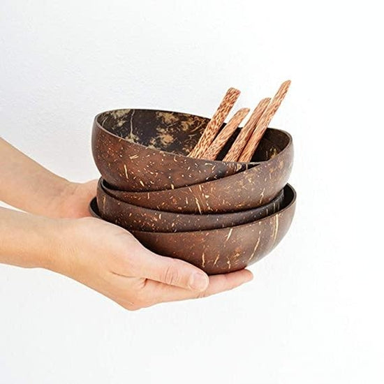 Set Ciotola in Cocco naturale e cucchiaio in bambù - BeTwentys - Desideri e Follie