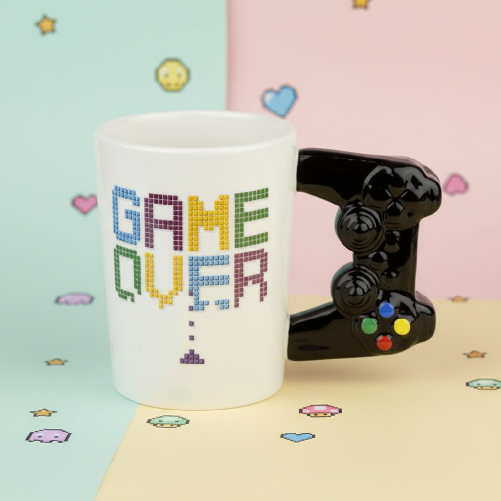 Tazza in Ceramica con Manico a Forma di Controller GAME OVER - Desideri e Follie