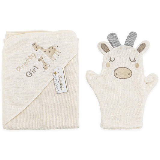 Batuffolini 
ACCAPPATOIO NEONATO TRIANGOLO RICAMATO+GUANTO SPUGNA