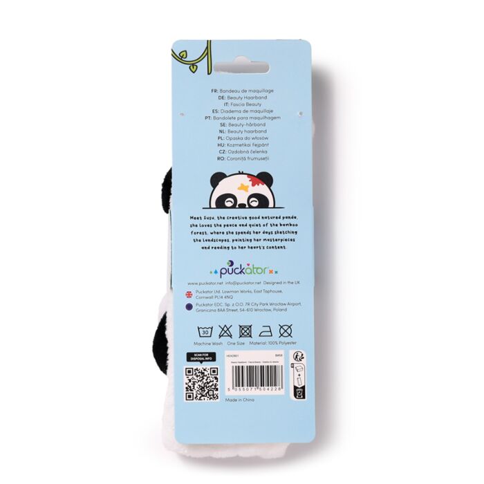 Fascia per Capelli in Peluche - Susu, il Panda - Animali Dolci