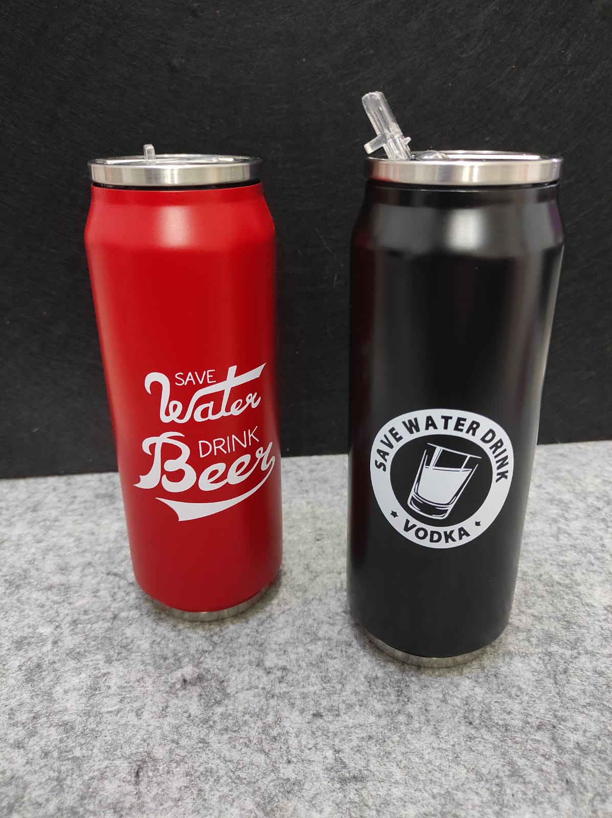 Borraccia Thermos a lattina in acciaio 500ml frasi divertenti - Desideri e Follie