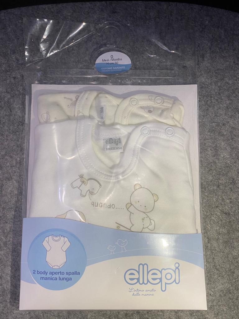 Body neonato bimbo bimba manica lunga 0 mesi 50cm - Ellepi - Desideri e Follie