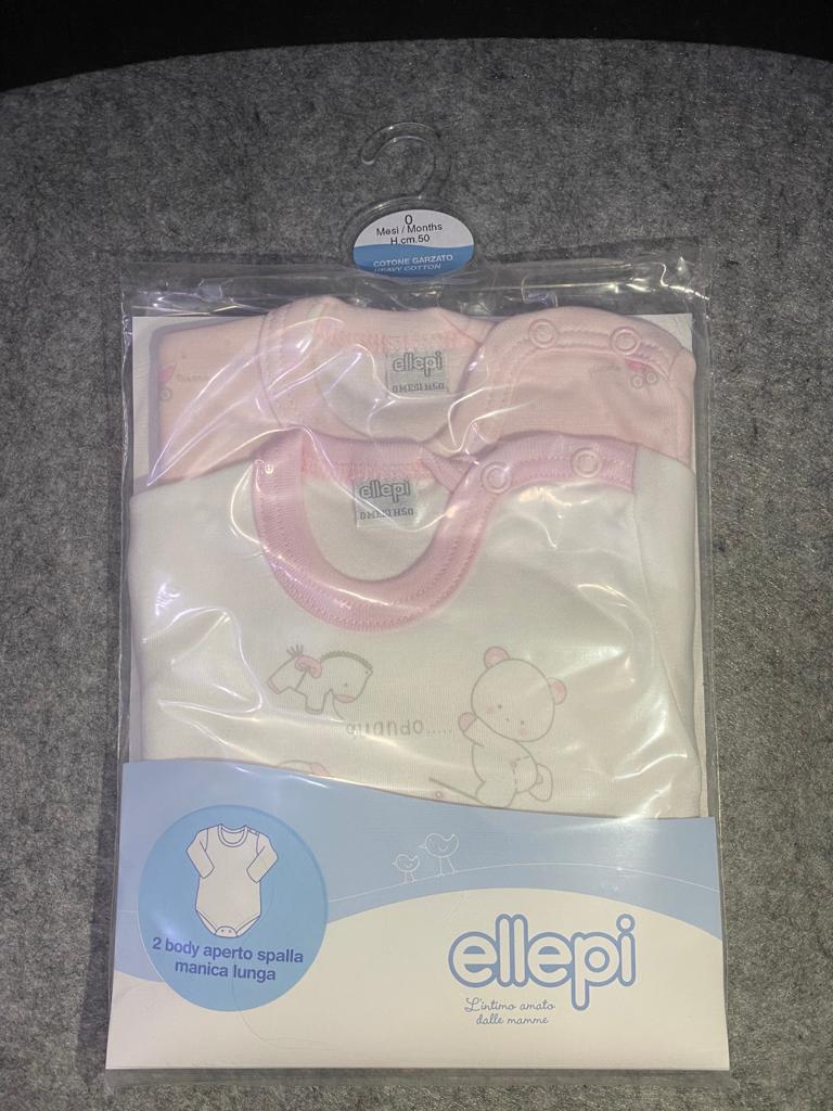 Body neonato bimbo bimba manica lunga 0 mesi 50cm - Ellepi - Desideri e Follie