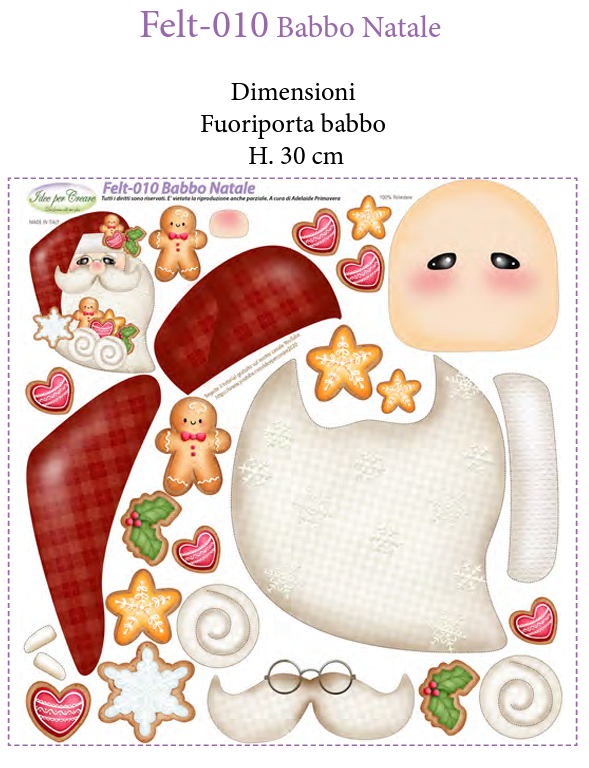 Pannello Fuoriporta Babbo Natale FELT010 - Idee per Creare - Desideri e Follie