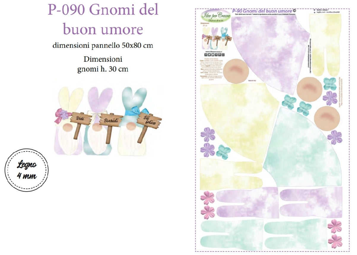 Pannello Gnomi del buonumore P090 - Idee per Creare