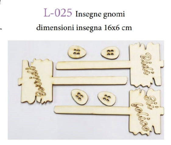 Cartelli legno per gnomi del buonumore L025 - Idee per Creare