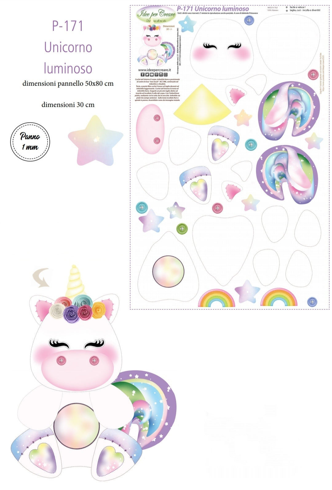Pannello Unicorno Luminoso - P171 - Idee per creare