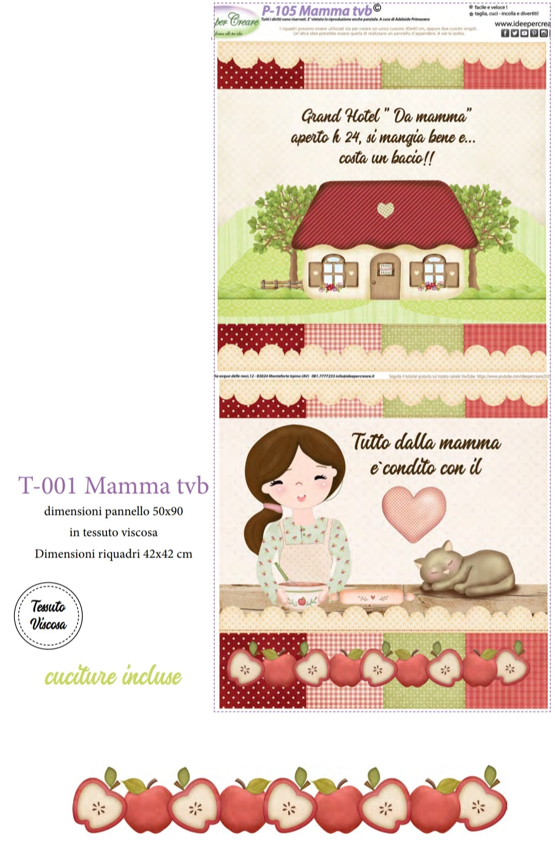 Pannello Tessuto Viscosa Mamma TVB - T001 - Idee per creare