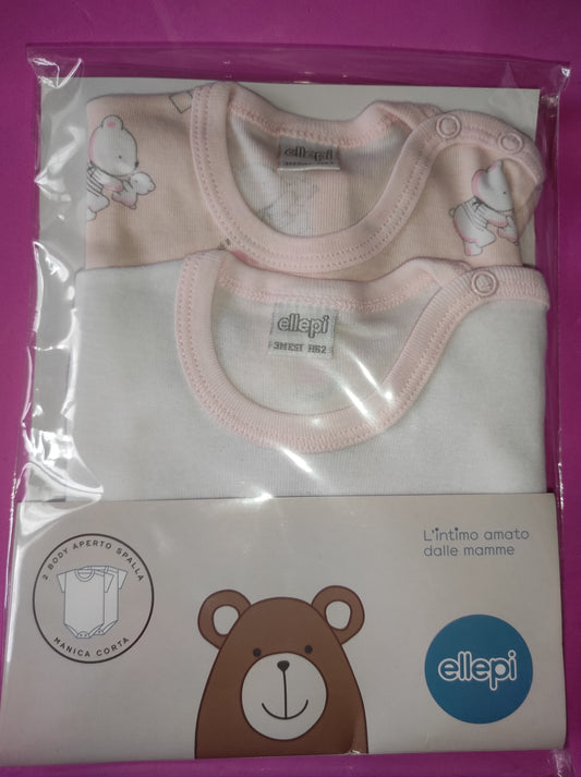 Coppia Body Bimba/Bimbo manica corta 3 mesi - Ellepi