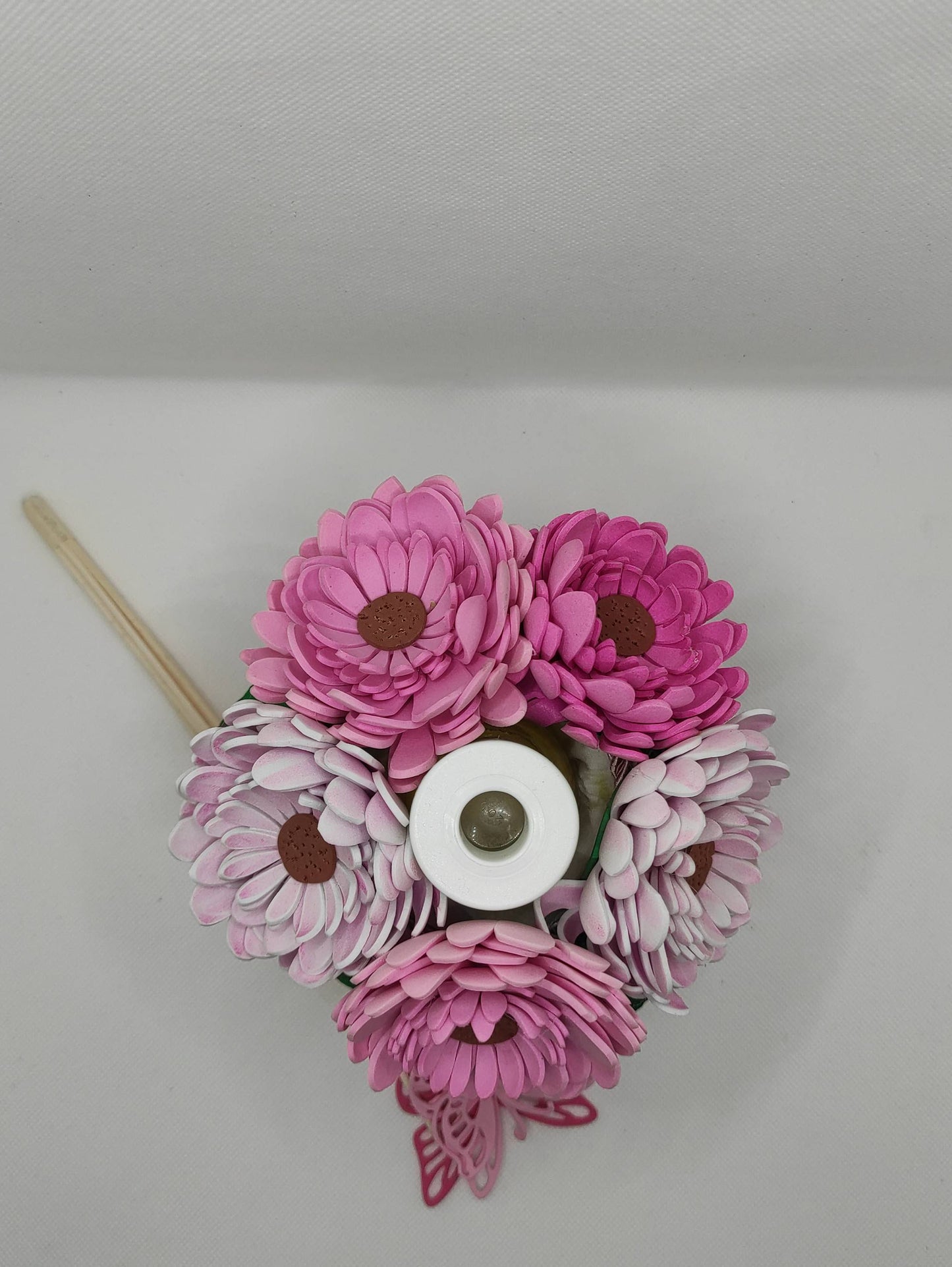 Profumatore ambiente con gomma eva (crepla) fiori bianco e fuxia - HandMade