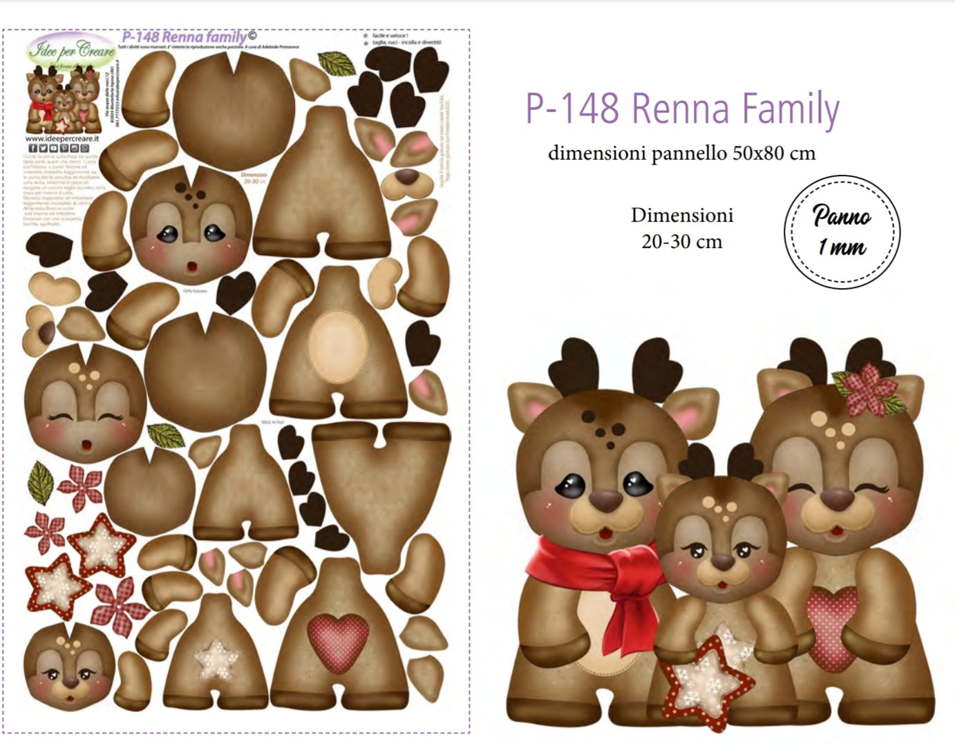 Pannello Renna Family - P148 - Idee Per Creare