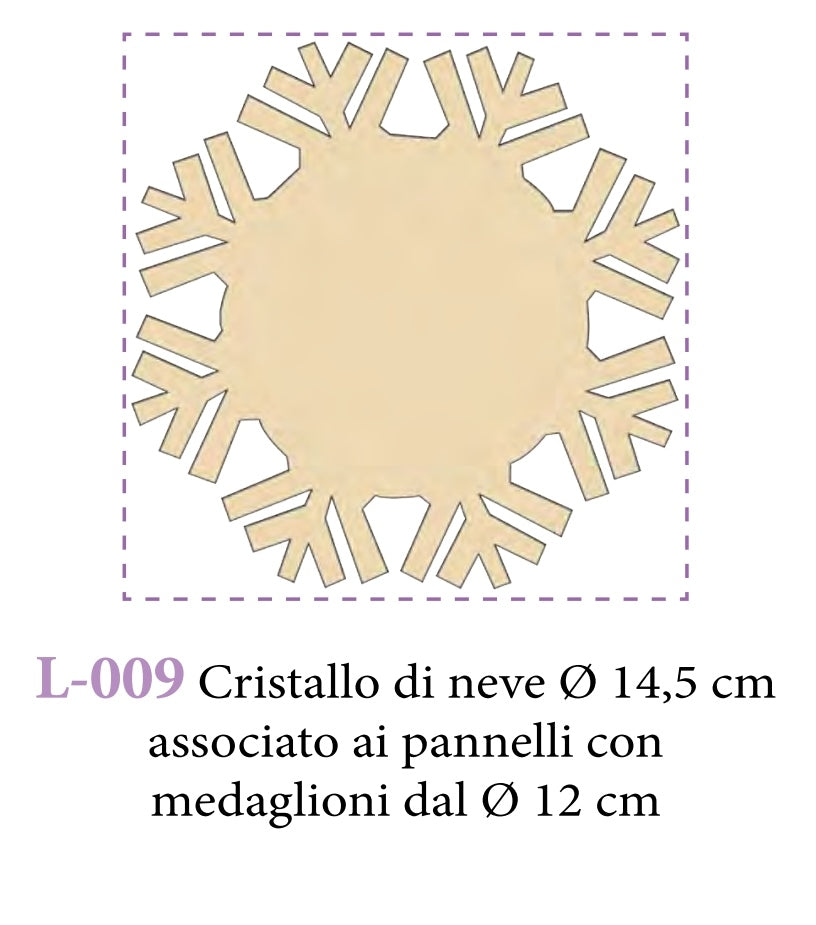 Motivi in legno Cristallo di neve 15x15 L009 - Idee per Creare