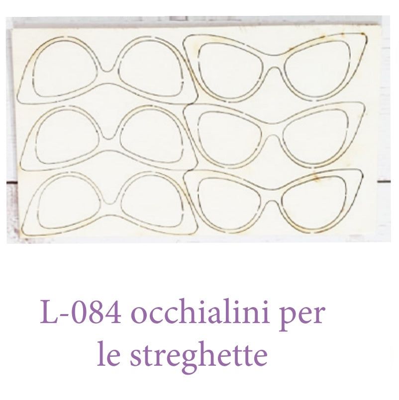 Motivi in legno Occhiali Streghette L084 - Idee per Creare