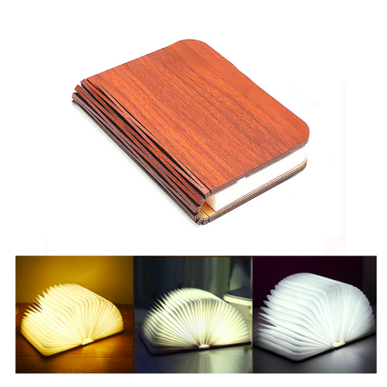 Creative LED luce notturna a forma di libro di legno - BeTwentys - Desideri e Follie