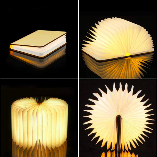 Creative LED luce notturna a forma di libro di legno - BeTwentys - Desideri e Follie
