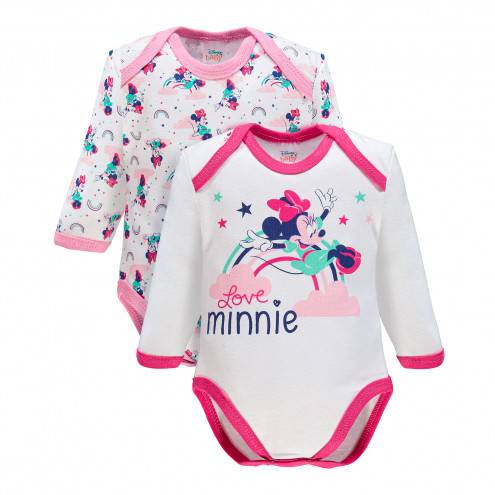 2 Body Disney Manica Lunga Bimba 1 mese - Ellepi